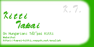 kitti tapai business card